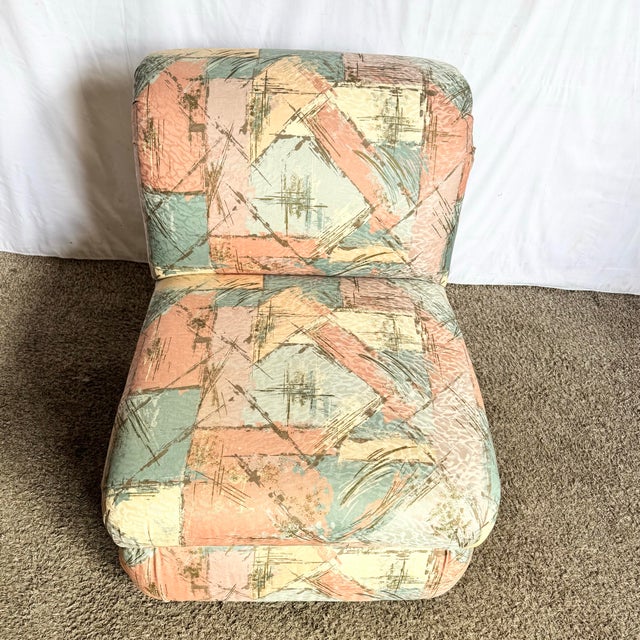 Postmodern Sculpted Upholstered Flared Lounge Chairs For Sale In Miami - Image 6 of 10