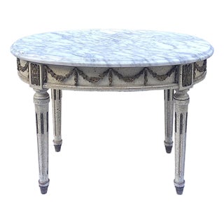 Italian Marble Cocktail Table, Neoclassical Style, Circa Mid-20th Century, Italy For Sale