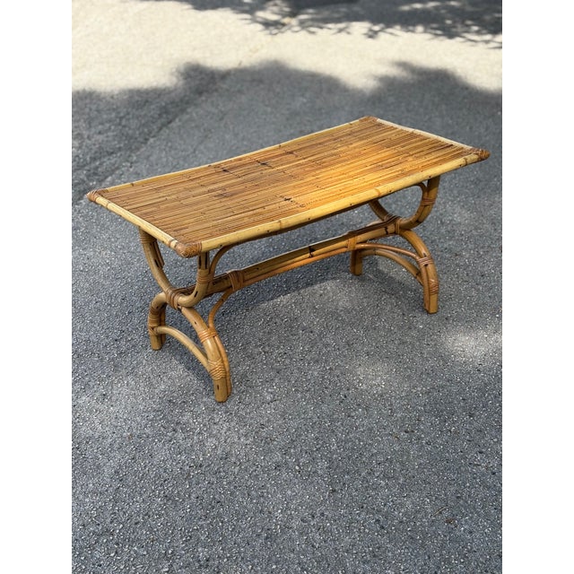 Bamboo and Rattan Coffee Table, France, 1960 For Sale - Image 6 of 12