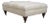 Ethan Allen Off White Tufted Damask Ottoman For Sale