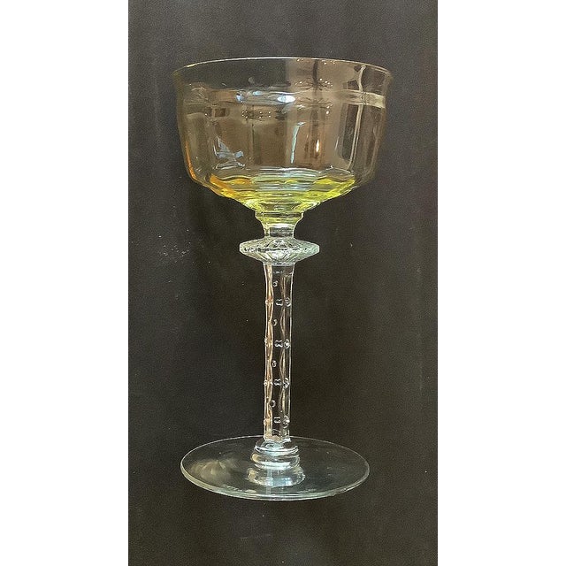 1930s Tiffin Glass Company Hand Blown Wine Goblets and Champane Glasses- 16 Pieces For Sale In New York - Image 6 of 6
