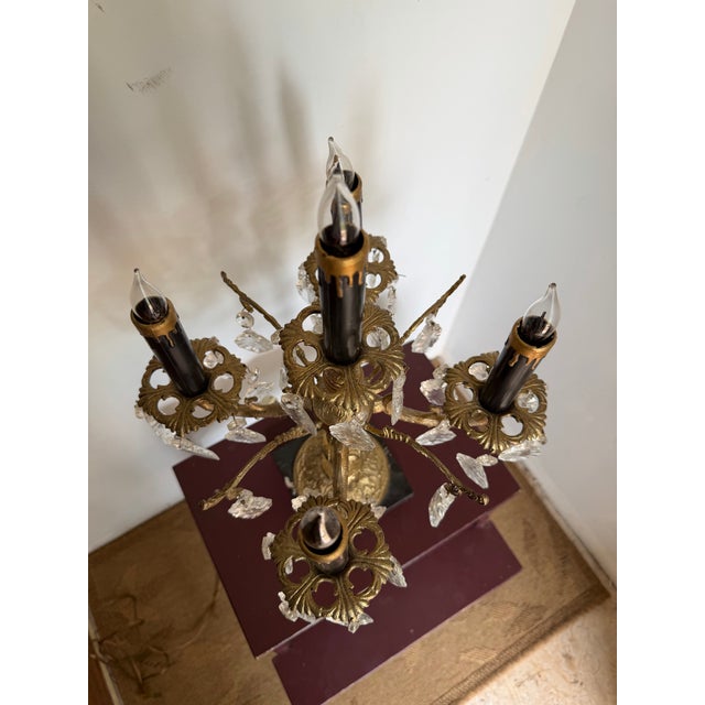 Victorian Tabletop Electric Five-Arm Candelabra Table Lamp For Sale - Image 6 of 11