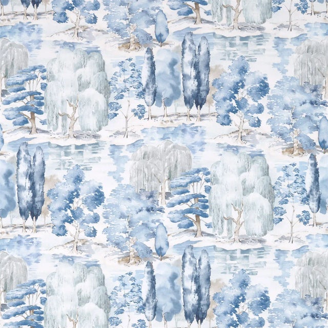 Sanderson Waterperry Fabric in Indigo For Sale