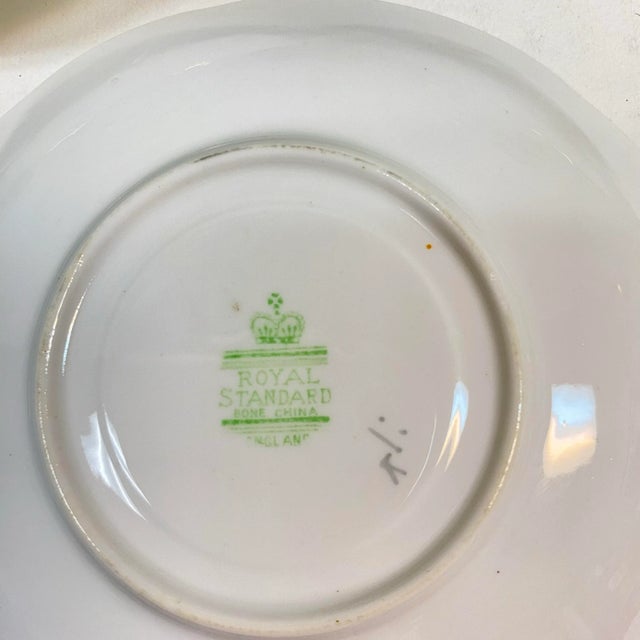 English Tea Cups and Saucers by Royal Standard Bone China Made in England - Set of 11 For Sale - Image 11 of 12