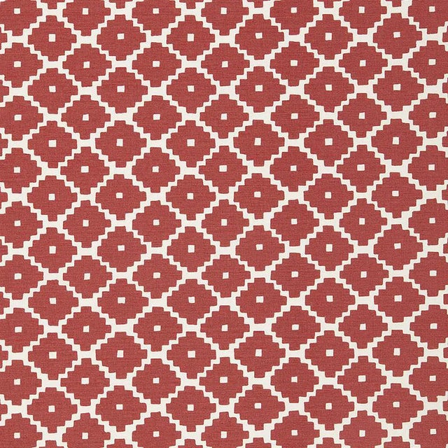 Sample - Schumacher Ziggurat Fabric in Ruby For Sale