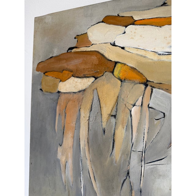 1970s C. Jackson Expressionist Abstract Oil on Canvas Painting – Signed For Sale - Image 10 of 12