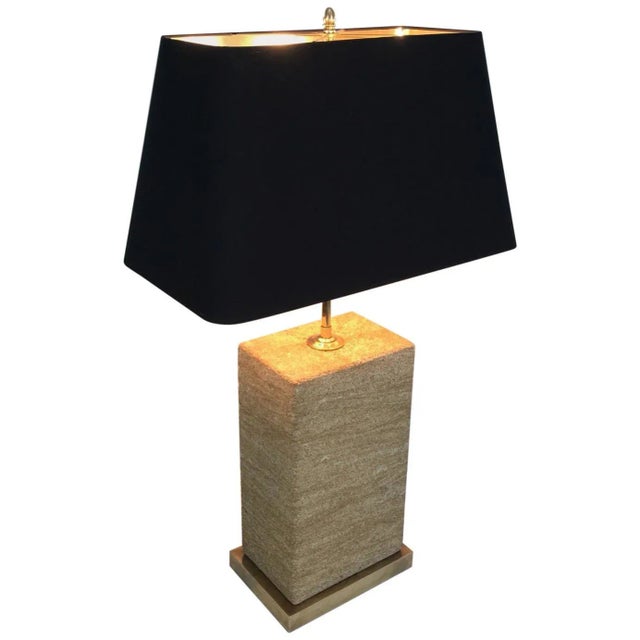 Reconstituted Stone and Brass Adjustable Table Lamp French, circa 1970 For Sale - Image 13 of 13