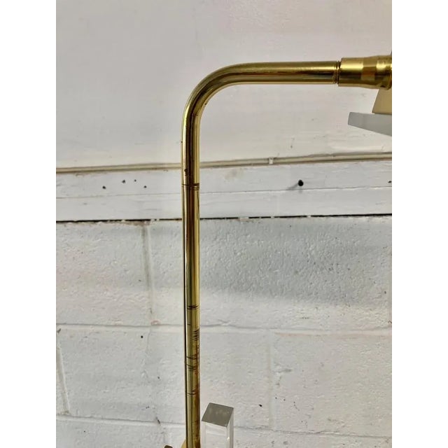 Acrylic and Brass Vintage Floor Lamp by Bauer For Sale In New York - Image 6 of 10