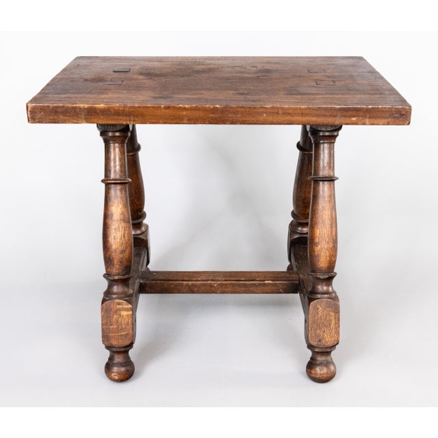 Antique 19th Century English Oak Joint Stools Side Tables - A Pair For Sale - Image 4 of 12