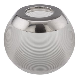 Antique Silver-Mounted Glass Match Striker, 1912 For Sale