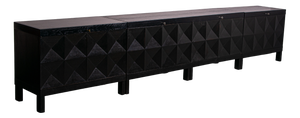 Brutalist Ebonized Sideboard by J. Batenburg for Mi Belgium, 1960s, Set of 3