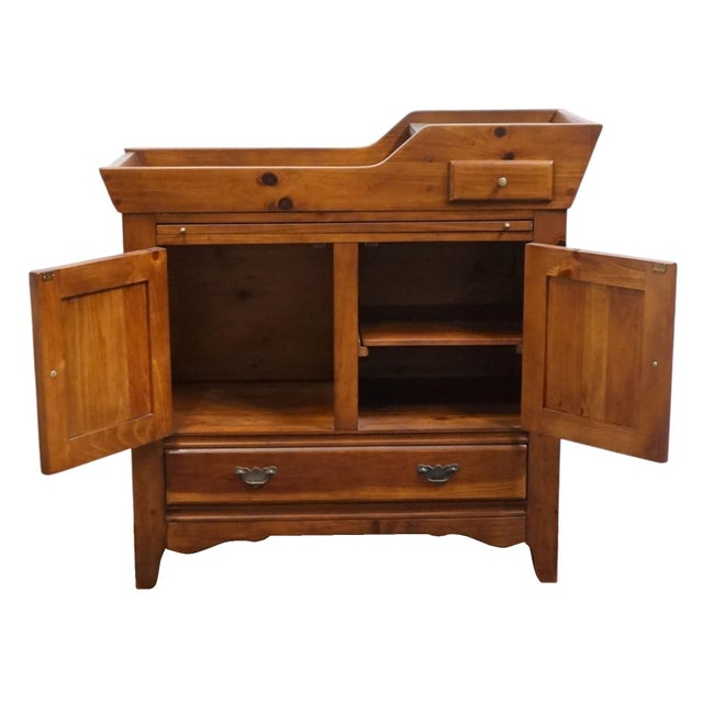 Wood Link Taylor Pilgrim Pine Collection Rustic Country French 40" Dry Sink Server 1515 For Sale - Image 7 of 16