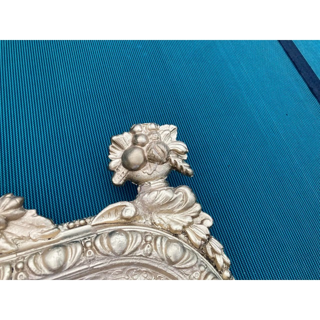 Antique French Giltwood Crested Mirror For Sale - Image 4 of 12