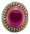 Bochic “Orient” Vintage Ruby & Yellow Sapphire Ring Set In 18K Gold & Silver For Sale