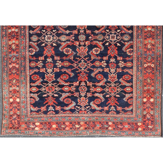 Blue Antique Persian Malayer Rug With Colorful Geometric All-Over Design in Dark Blue 5'1 X 6'8 For Sale - Image 8 of 15