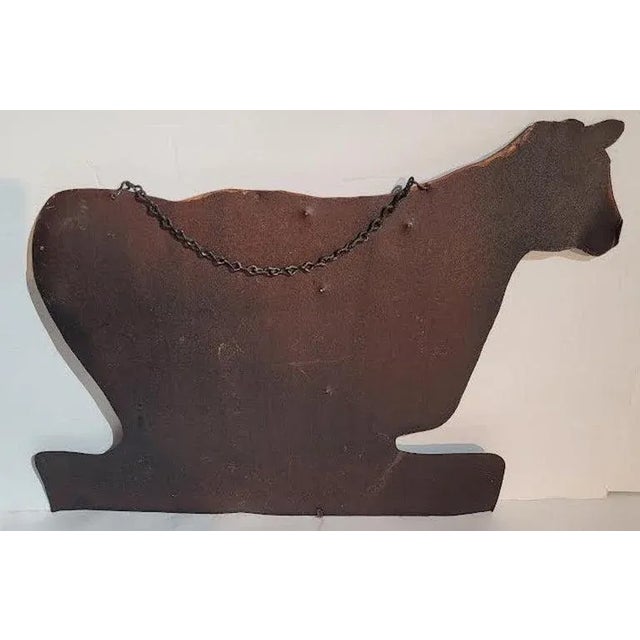 Brown Holstein Milk Painted Metal Trade Sign For Sale - Image 8 of 9
