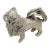 Vintage Italian Handmade Genuine Silver 1950s Pekingese Dog Figurine Miniature For Sale
