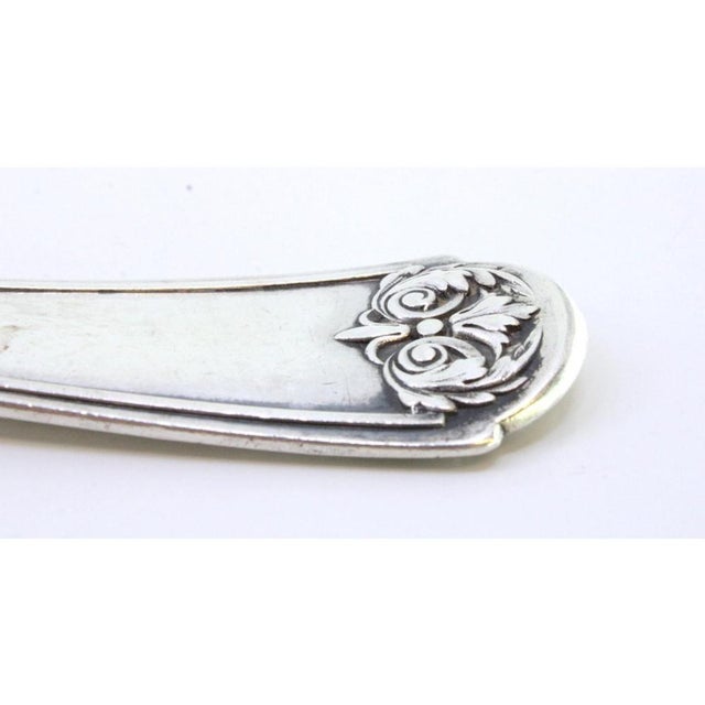 Silver Soup Ladle with Frieze, Handle Reliefs and Monogram Card For Sale - Image 5 of 8