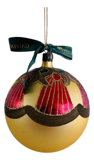Waterford 1997 Nostalgic Collection Peacock Gold Ball Ornament W/ Box