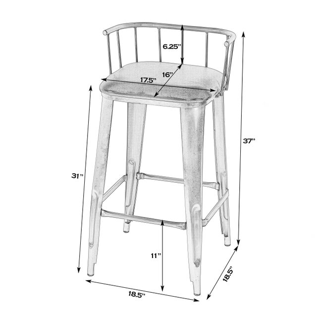 Enhance your kitchen, bar, or work space with this Butler Specialty Company industrial loft bar height stool. Featuring a...