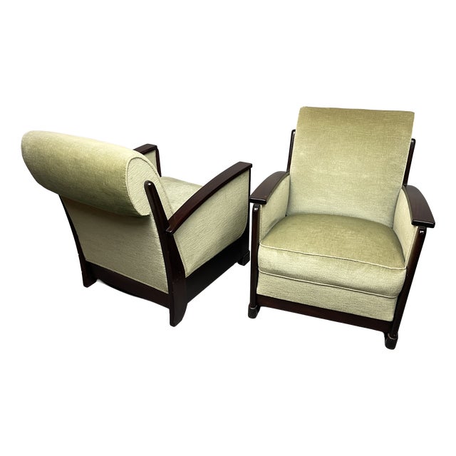 Art Deco Dutch Lounge Chairs attributed to Pander & Zonen, the Hague, 1930s, Set of 2 For Sale