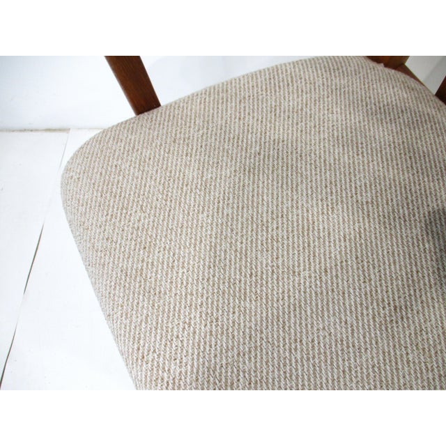 Teak Upholstered Dining Chairs 2 Arm 2 Sides in the Style of Danish Modern For Sale - Image 16 of 17