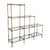 Mid-Century Modern Faux Bamboo Brass Etagere With Stair Form and Smoked Glass For Sale