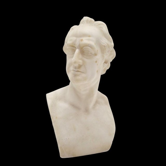 Alabaster Bust of Goethe in the style of Rauch For Sale - Image 5 of 15