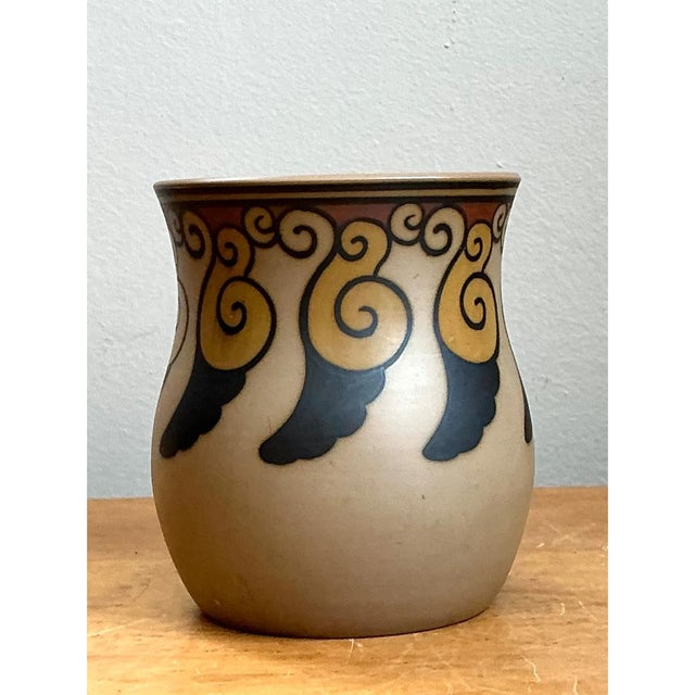 Vintage Swirl Motif Ceramic Vase For Sale - Image 10 of 12