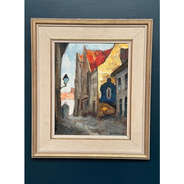 Knut Norman, Alley, 1950s, Oil Painting on Panel, Framed For Sale - Image 14 of 16