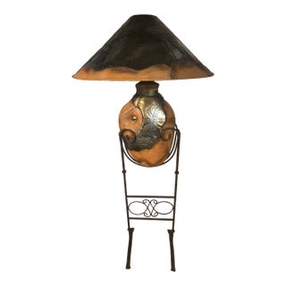 Vintage Rustic Sculptural Decorative Floor Lamp For Sale