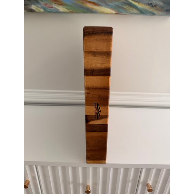 Contemporary Mountain Woods 16” Square Extra-Thick 3” End-Grain Acacia Butcher Block Cutting Board For Sale - Image 3 of 9
