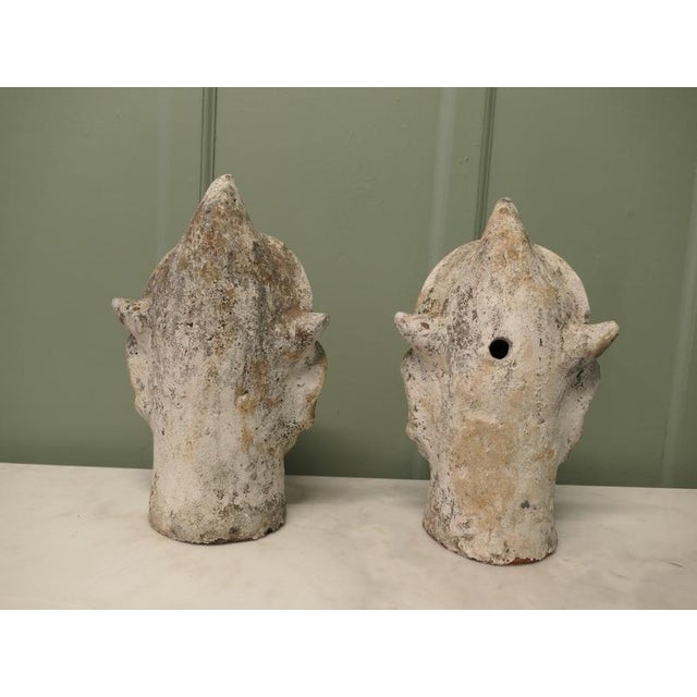 Large Antique Indian Terracotta Tent Pole Tops, Set of 2 For Sale - Image 3 of 7