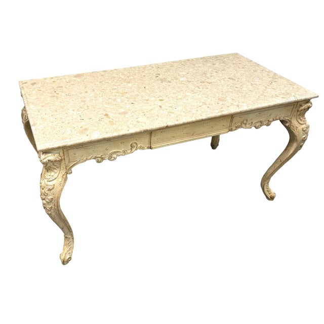 French Country Shabby Chic Writing Desk For Sale - Image 4 of 11