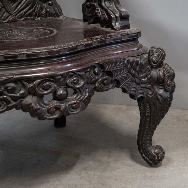 Antique Japanese High Back Red Lacquer Monkey Armchair For Sale - Image 13 of 16