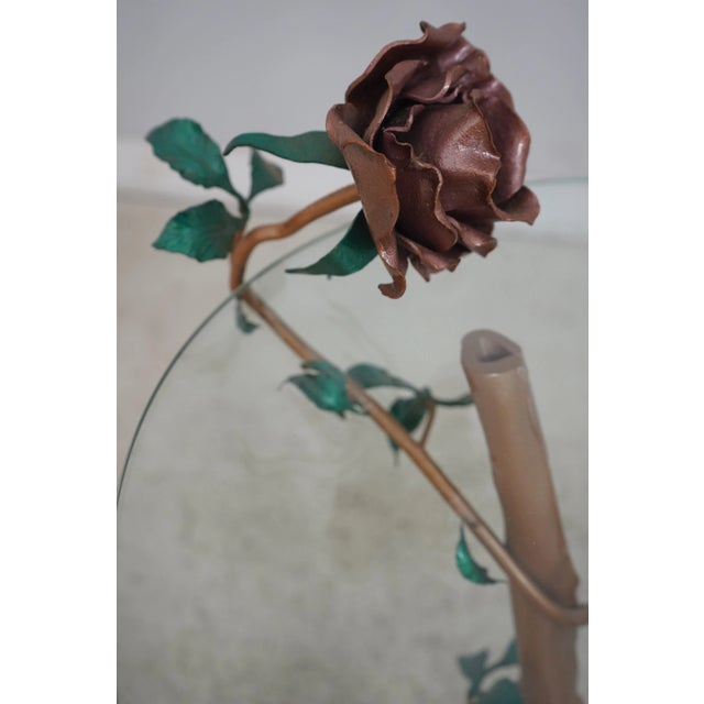 Stunning Italian Toleware Floral Base Iron Occasional Table For Sale - Image 9 of 12