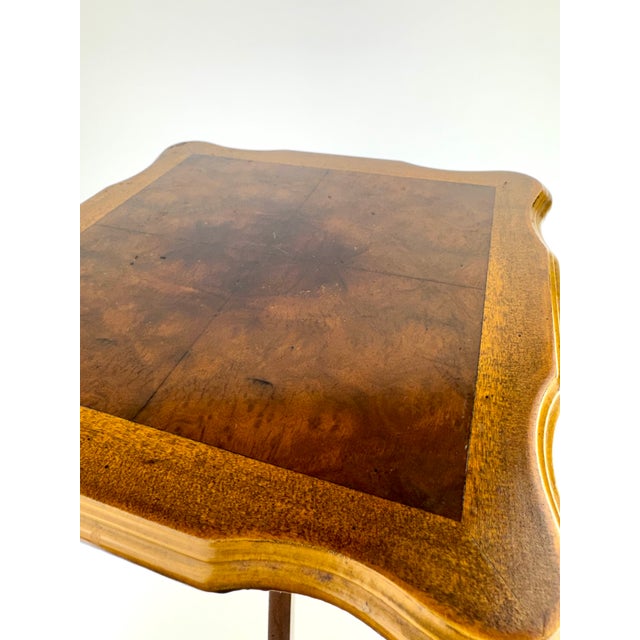 Vintage r.a. Importing Co. Burl Wood Tripod Drinks Table For Sale In Little Rock - Image 6 of 13