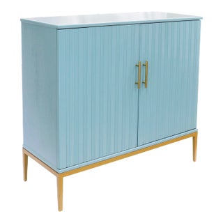 Pasargad Home Edgar Storage Cabinet with Gold Metal Handle For Sale