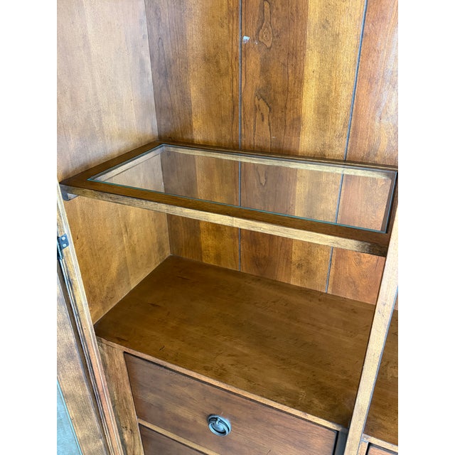 Rustic Liberty Furniture Solid Wood Lighted Display Cabinet For Sale - Image 3 of 12