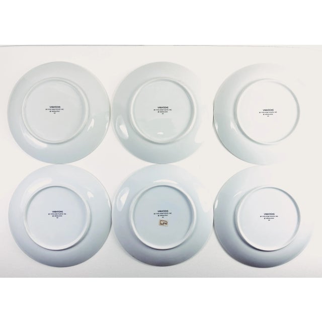 Set of 6 plates with stylized flower motif for their VARIATIONS line. Circa 1979