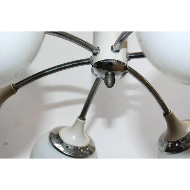 White Vintage Italian Murano Glass Pendant by Targetti For Sale - Image 8 of 11