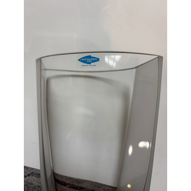 Glass Nuutajarvi 1793 Vintage Clear and Frosted Art Glass Pillow Vase For Sale - Image 7 of 7