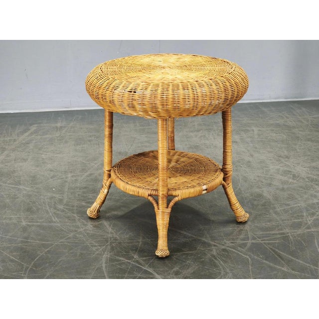 Brown Vintage Italian Rattan and Wicker Lounge Set, 1950s, Set of 5 For Sale - Image 8 of 18