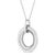 Contemporary .925 Sterling Silver Prong-Set Diamond Accent Satin Finished Double Circle 18" Pendant Necklace (I-J Color, I1-I2 Clarity) For Sale - Image 3 of 6
