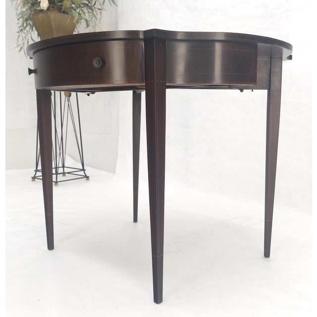 Flip Top Mahogany One Drawer Console Game Sofa Breakfast Top MINT For Sale - Image 16 of 18