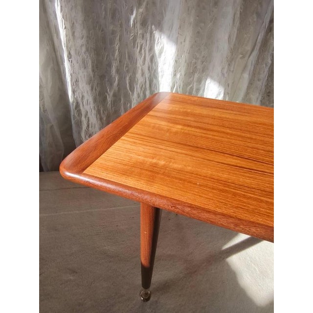 Mid-Century Modern Teak Coffee Table with Brass Feet, Sweden, 1960s For Sale - Image 10 of 12