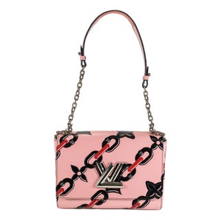 Louis Vuitton Twist MM Epi Leather Chain Flower Print Pink Crossbody Bag For Sale