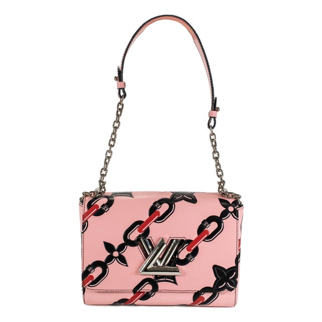 Louis Vuitton Twist MM Epi Leather Chain Flower Print Pink Crossbody Bag For Sale