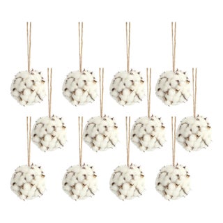 Cotton Orb with Twine Hanger (Set of 12) For Sale