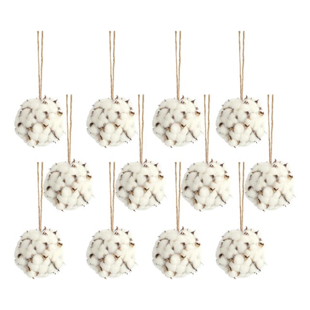 Cotton Orb with Twine Hanger (Set of 12) For Sale